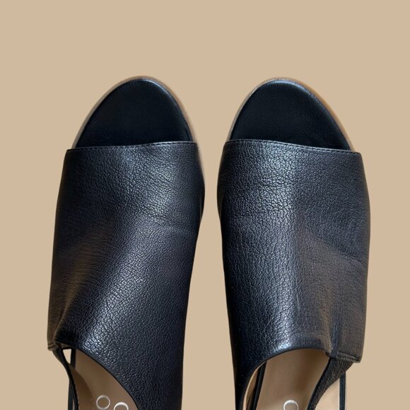 Franco Sarto Harbor Sandal Open Toe Slingback 8.5 M Buckle Shoe Black Asymmetric - Picture 10 of 12